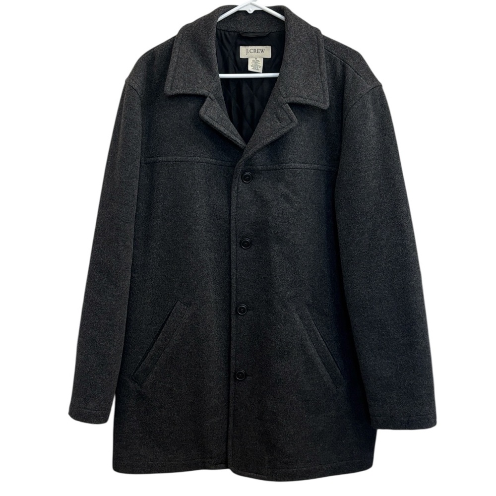 J‎ Crew Vintage Wool Blend Dark Gray Mid Length Winter Coat Men’s Size M